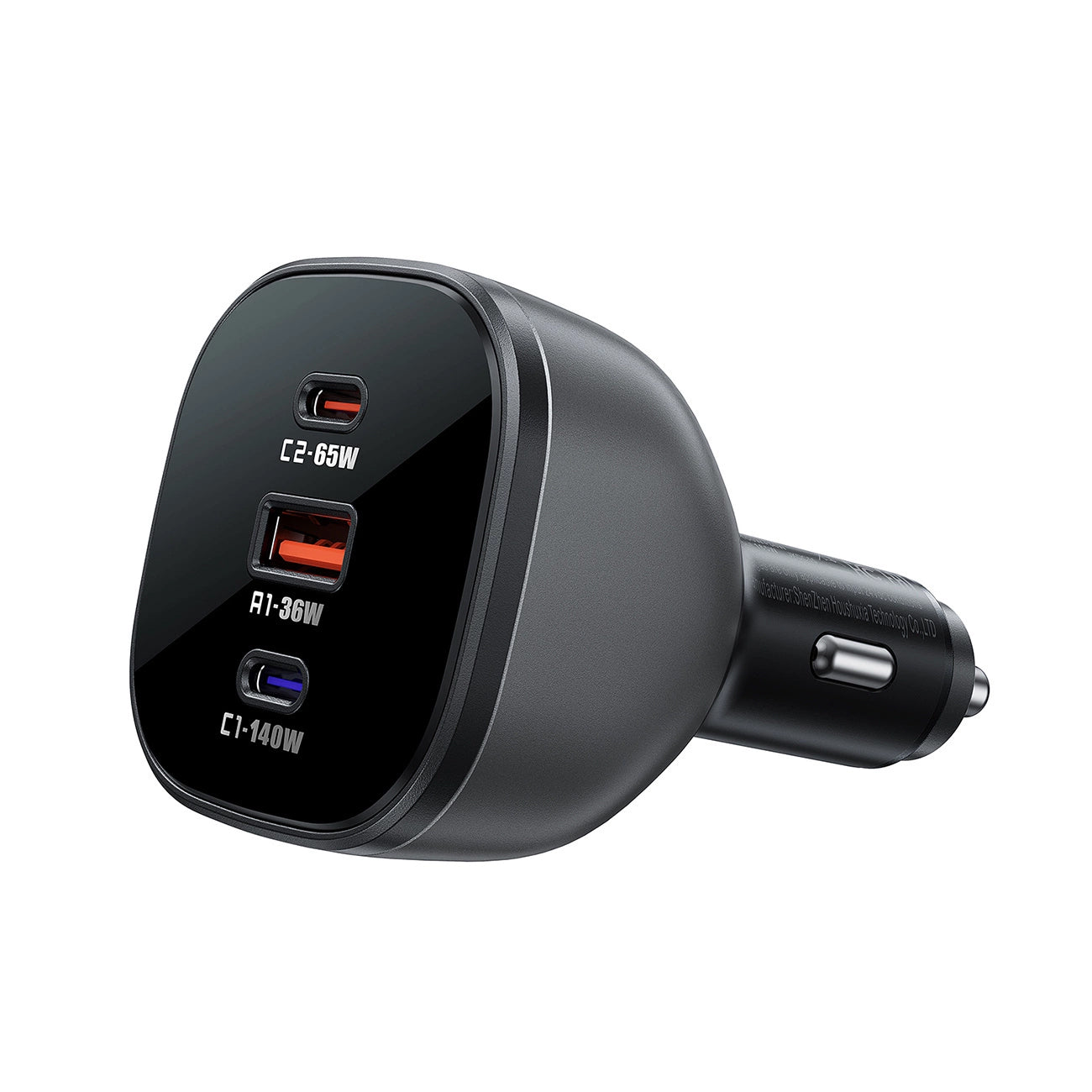 Avtomobilski polnilec Acefast B14, 165W, 5A, 1 x USB-A - 2 x USB-C, Črn