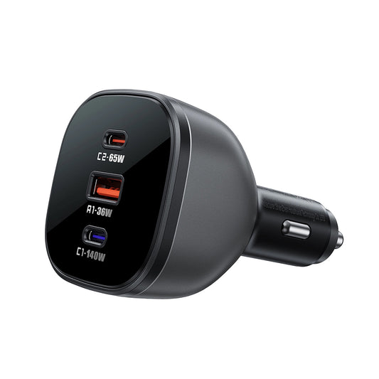 Avtomobilski polnilec Acefast B14, 165W, 5A, 1 x USB-A - 2 x USB-C, Črn