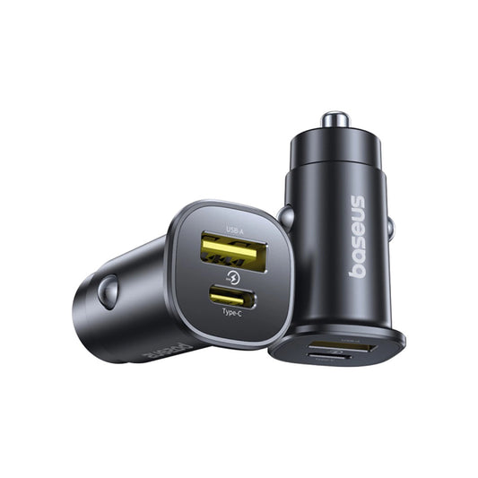 Avtomobilski polnilec Baseus GoTrip, 30W, 3A, 1 x USB-A - 1 x USB-C, Črn