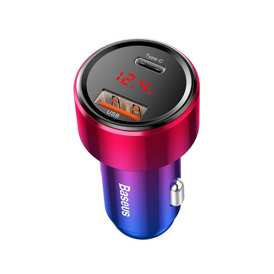 Avtomobilski polnilec Baseus Magic Display Series, 45W, 5A, 1 x USB-A - 1 x USB-C, Večbarvni CCMLC20C-09