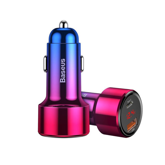 Avtomobilski polnilec Baseus Magic Display Series, 45W, 5A, 1 x USB-A - 1 x USB-C, Večbarvni CCMLC20C-09