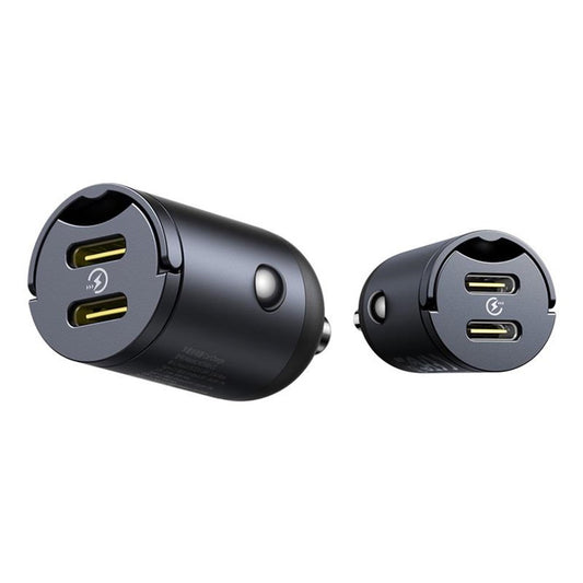 Avtomobilski polnilec Baseus Tiny Star, 30W, 3A, 2 x USB-C, Črn C00035001121-03