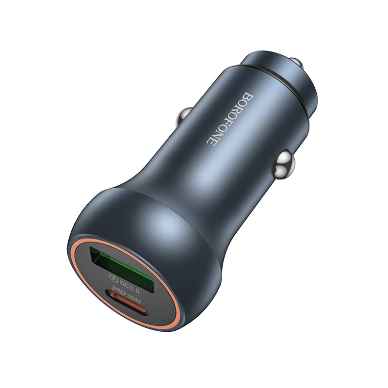 Avtomobilski polnilec Borofone BZ32B Fresh, 48W, 3A, 1 x USB-A - 1 x USB-C, Siv
