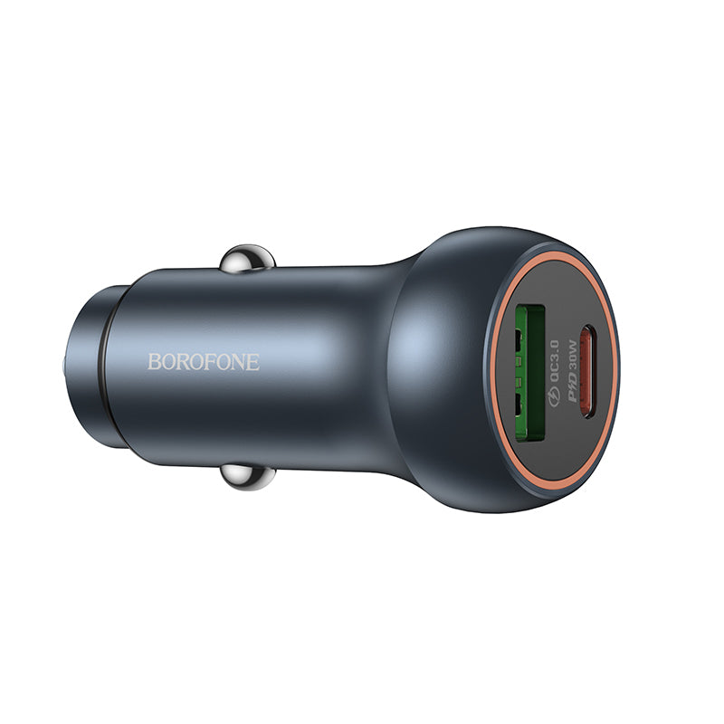 Avtomobilski polnilec Borofone BZ32B Fresh, 48W, 3A, 1 x USB-A - 1 x USB-C, Siv