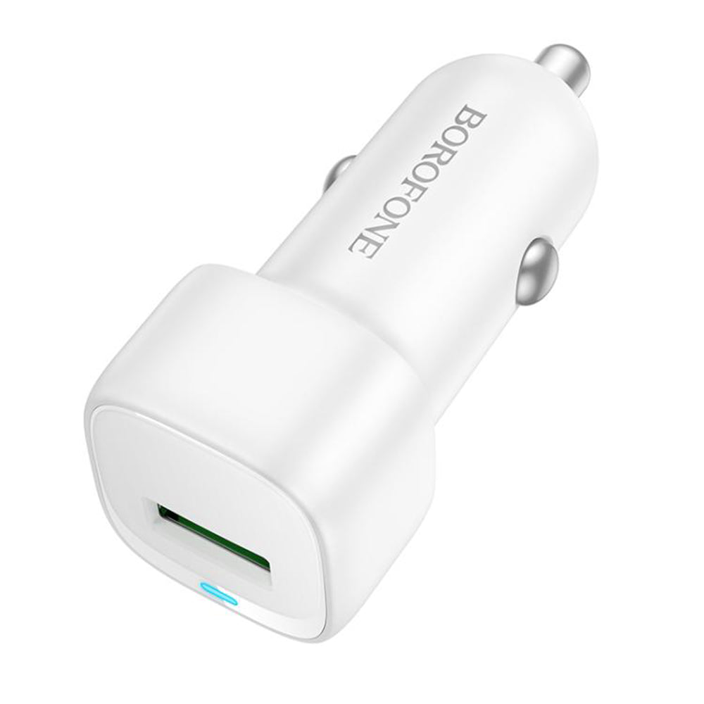 Avtomobilski polnilec Borofone BZ34 Cloud, 18W, 3A, 1 x USB-A, Bel