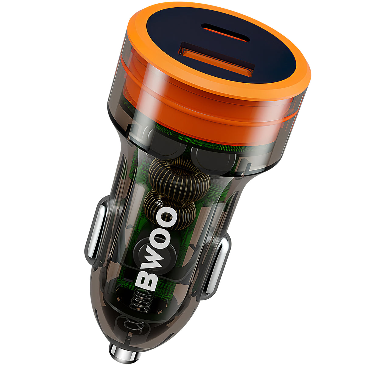 Avtomobilski polnilnik BWOO BO-CC85, 38 W, 3A, 1 x USB-A - 1 x USB-C, črn