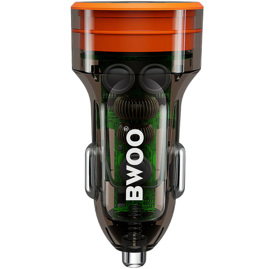 Avtomobilski polnilnik BWOO BO-CC85, 38 W, 3A, 1 x USB-A - 1 x USB-C, črn