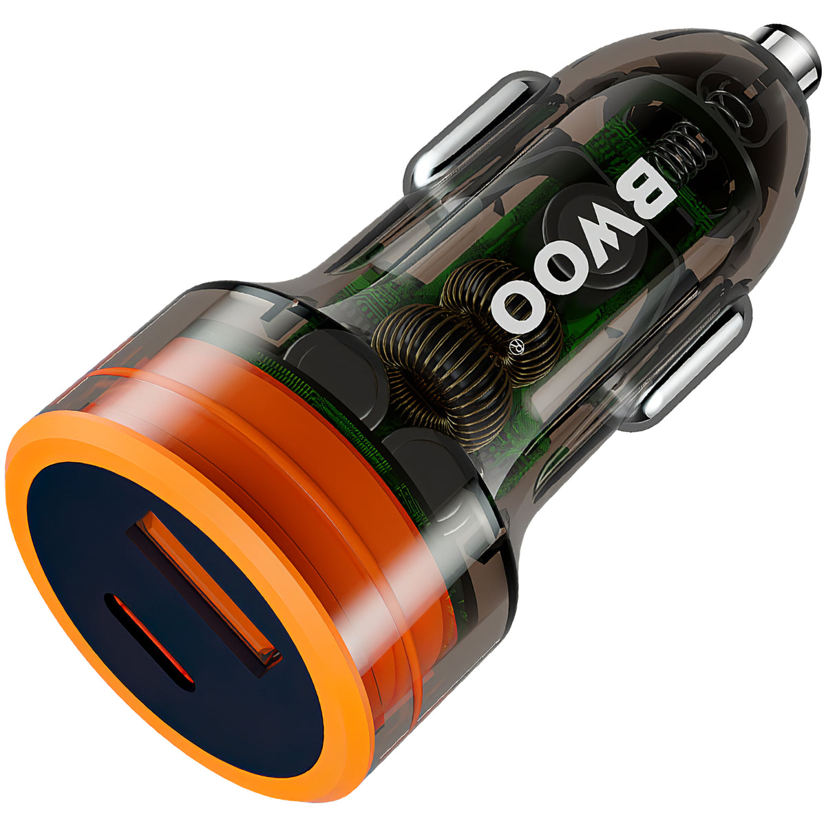 Avtomobilski polnilnik BWOO BO-CC85, 38 W, 3A, 1 x USB-A - 1 x USB-C, črn