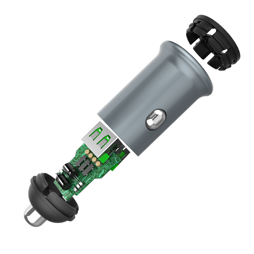 Avtomobilski polnilec ColorWay, 36W, 3A, 2 x USB-A, Siv