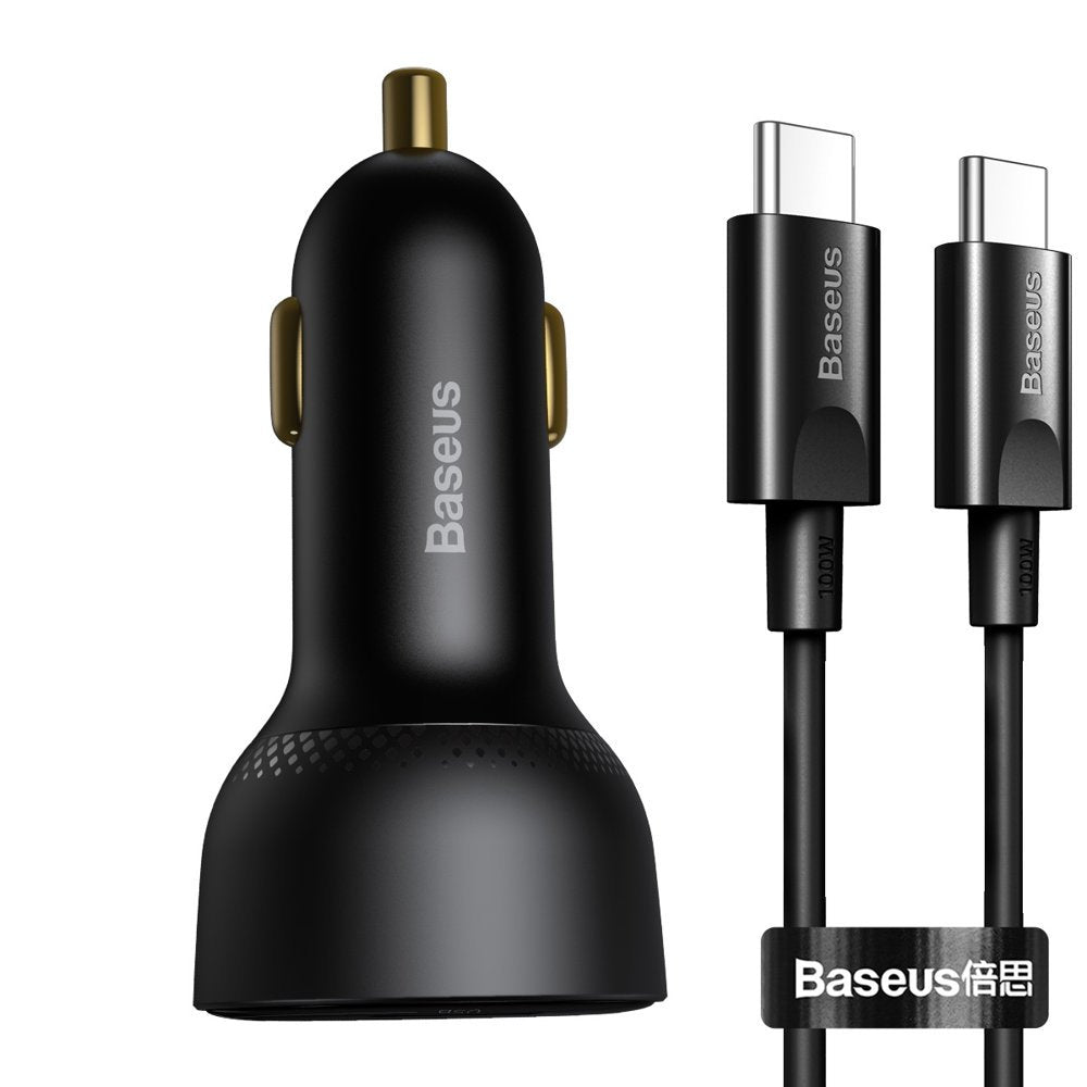 Avtomobilski polnilec z USB-C kablom Baseus Superme, 100W, 5A, 1 x USB-A - 1 x USB-C, Črn TZCCZX-01