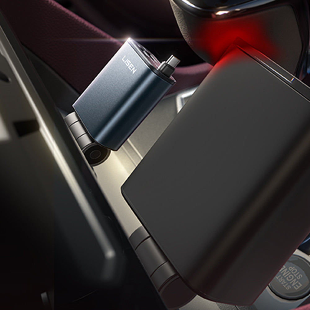 Avtomobilski polnilec z USB-C kablom Lisen, 57W, 3A, 1 x USB-A - 1 x USB-C, črn YL0325010016