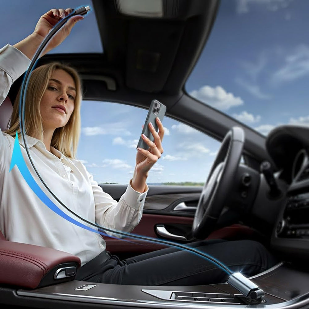 Avtomobilski polnilec z USB-C kablom Lisen, 57W, 3A, 1 x USB-A - 1 x USB-C, črn YL0325010016