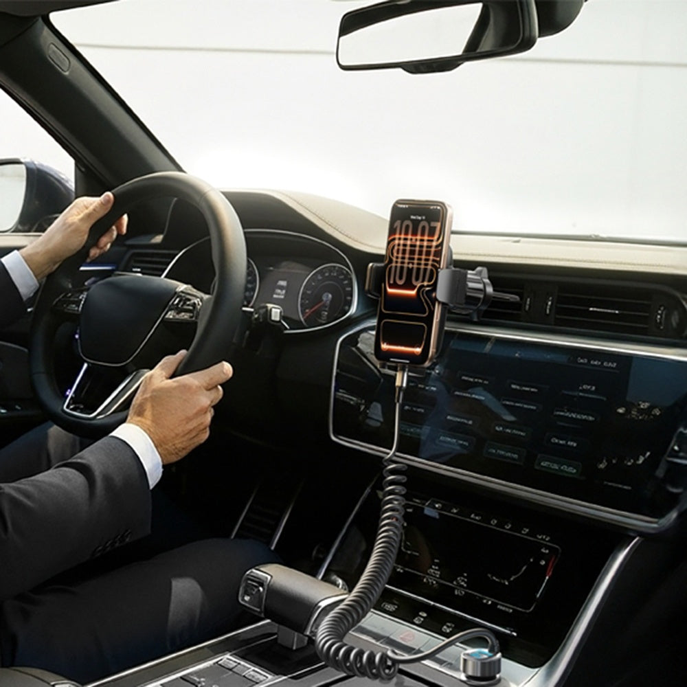 Avtomobilski polnilec z USB-C kablom Lisen, 90W, 3A, 1 x USB-A - 1 x USB-C, črn YL0223120020