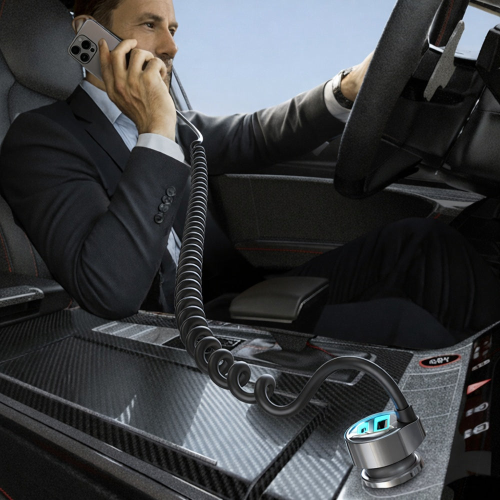 Avtomobilski polnilec z USB-C kablom Lisen, 90W, 3A, 1 x USB-A - 1 x USB-C, črn YL0223120020