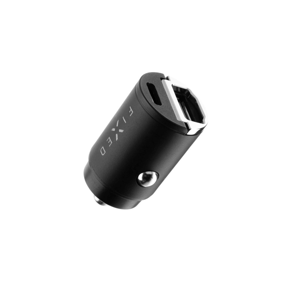 Avtomobilski polnilec Fixed, 30W, 3A, 1 x USB-A - 1 x USB-C, Črn