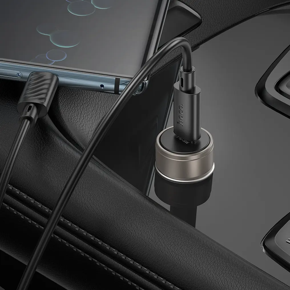 Avto polnilec HOCO Z57, 30W, 3A, 1 x USB-C, Siva