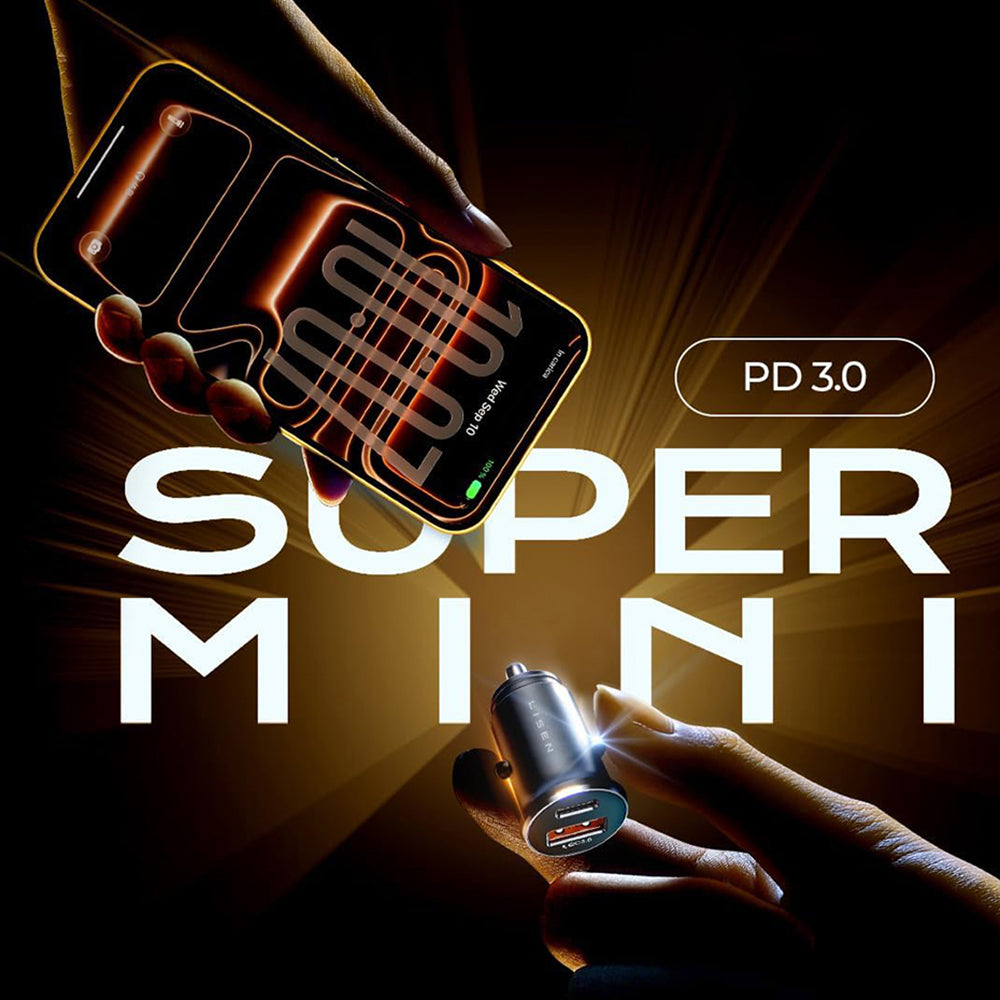 Avtomobilski polnilec Lisen, 36W, 3A, 1 x USB-A - 1 x USB-C, Črn YL0223090002