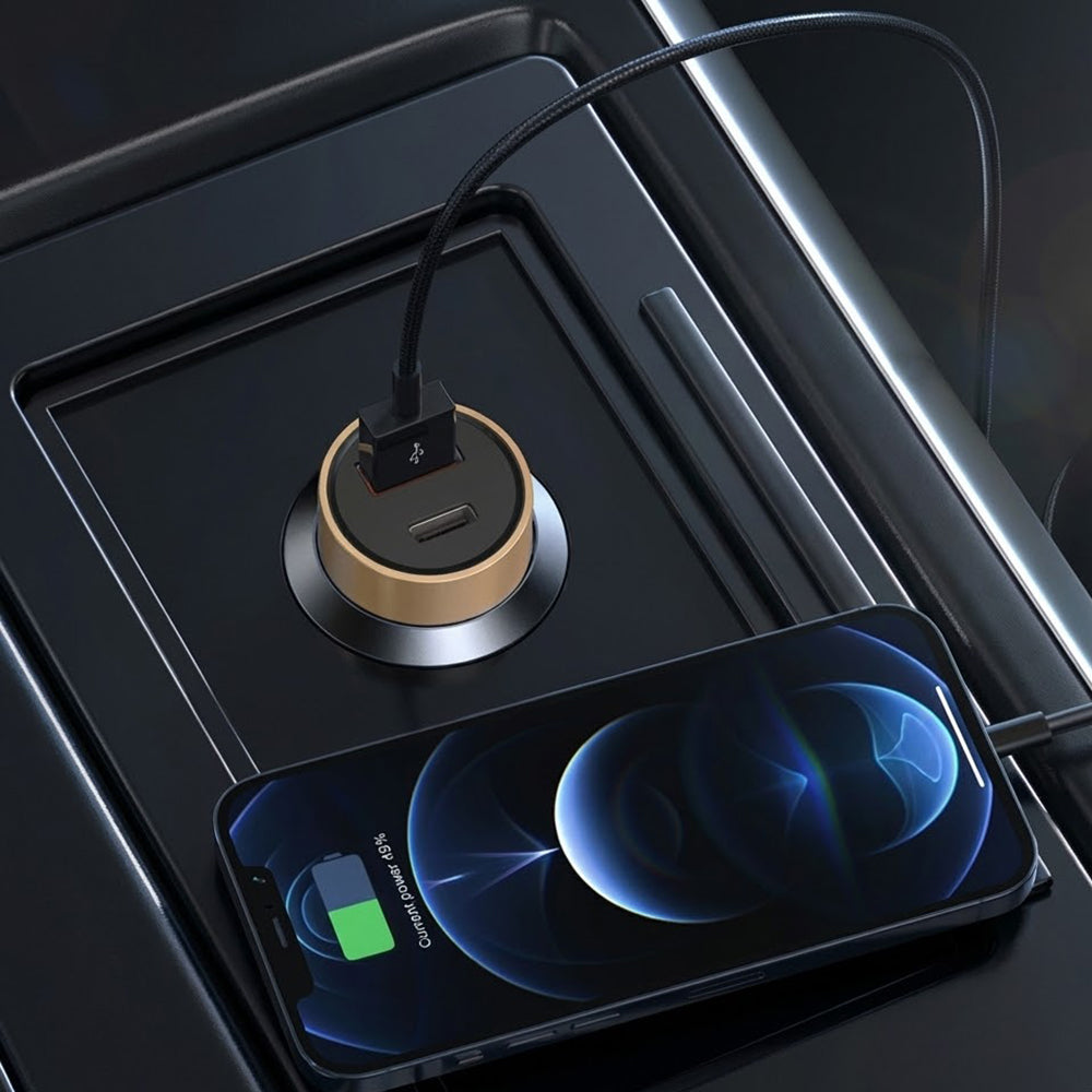 Avtomobilski polnilec Lito IN-C04, 52W, 3A, 1 x USB-A - 1 x USB-C, črn