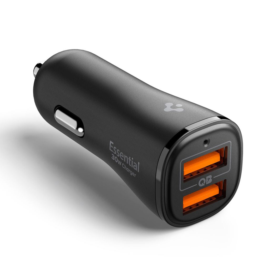 Avtomobilski polnilec Spigen EV302 Essential, 30W, 3A, 2 x USB-A, Črn ACP08700