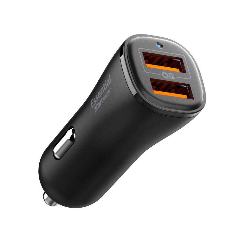 Avtomobilski polnilec Spigen EV302 Essential, 30W, 3A, 2 x USB-A, Črn ACP08700