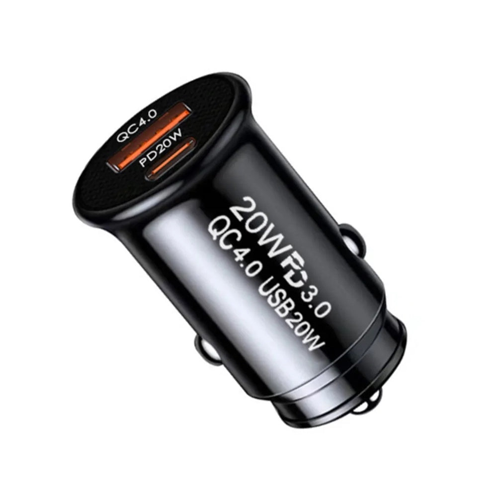 Avtomobilski polnilec Techsuit C4 MiniFuseX, 20W, 3A, 1 x USB-A - 1 x USB-C, črn