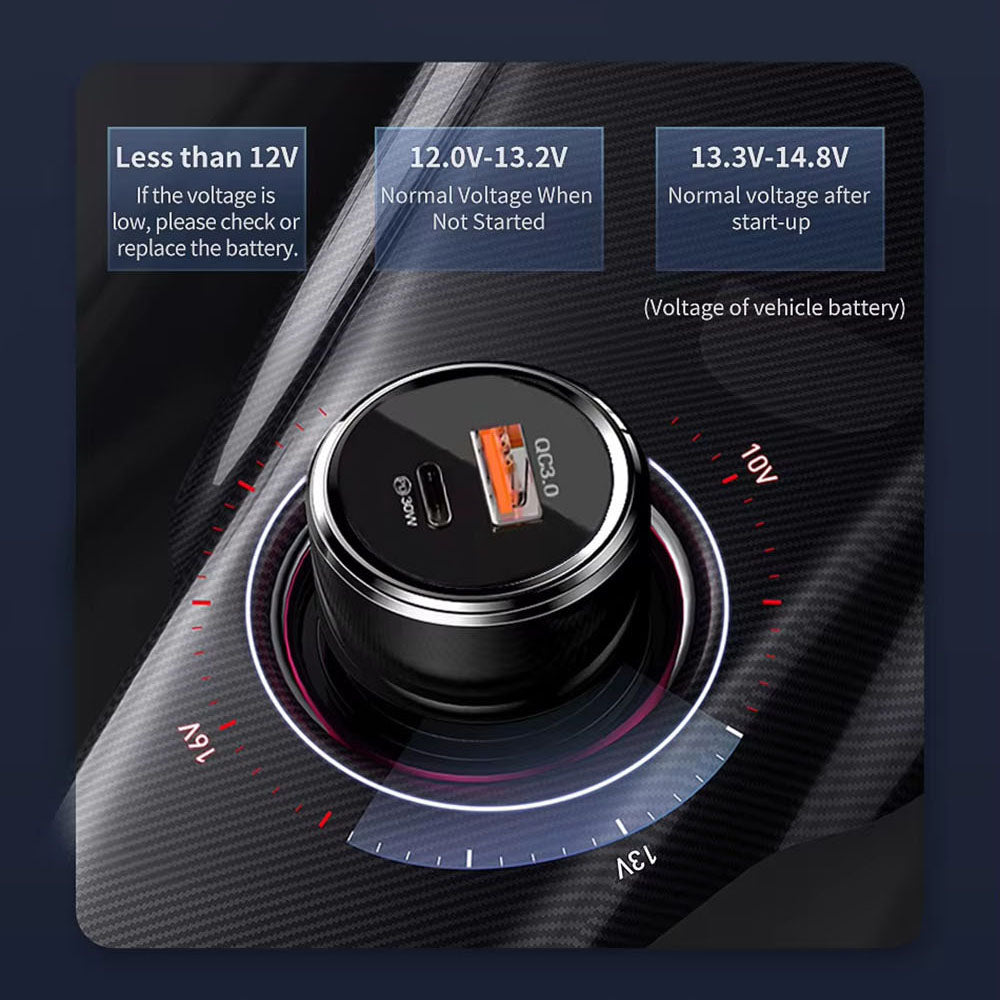 Avtomobilski polnilec Techsuit TE-P31 Premium, 48W, 3A, 1 x USB-A - 1 x USB-C, črn