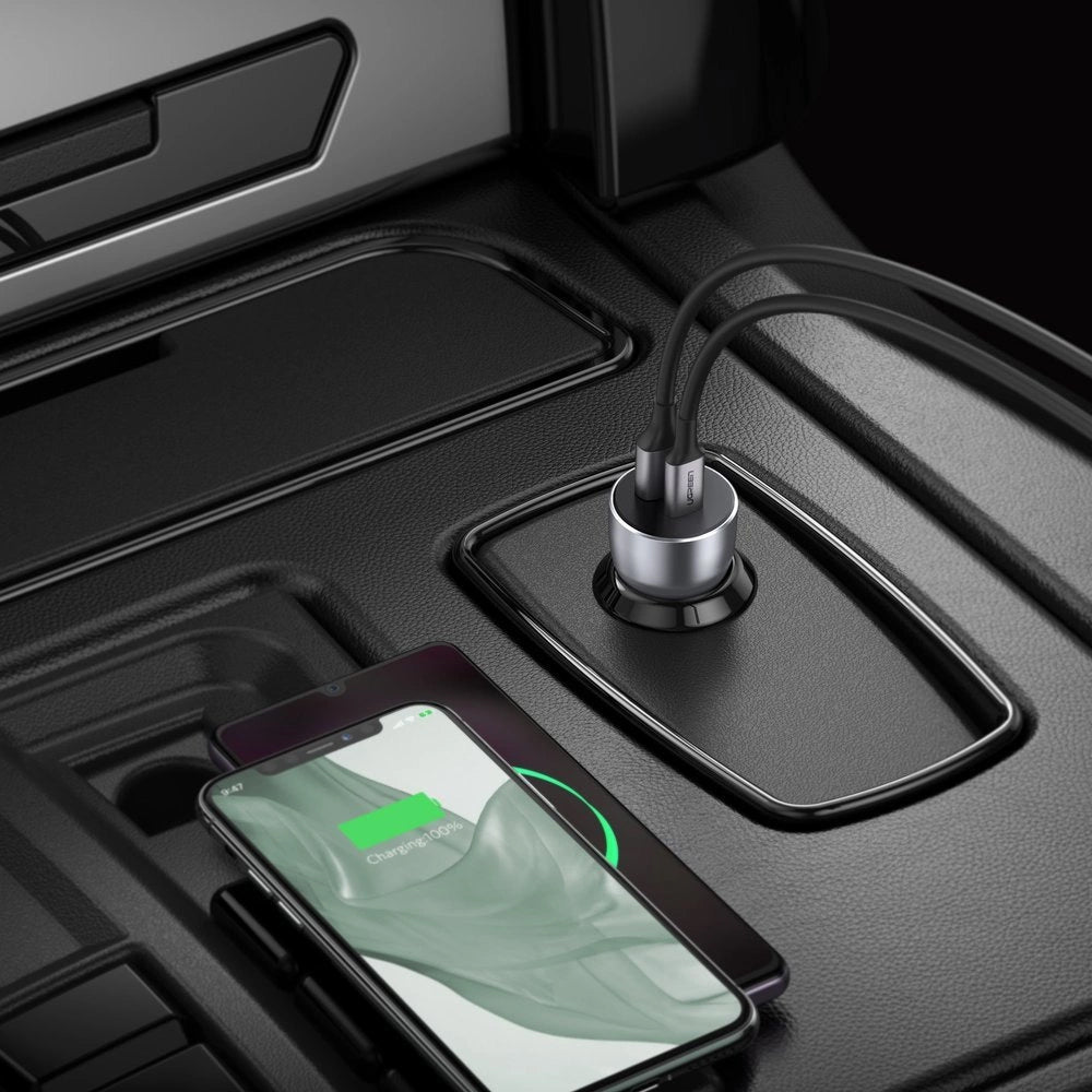 Avtomobilski polnilnik UGREEN CD213, 36 W, 3A, 1 x USB-A - 1 x USB-C, siv