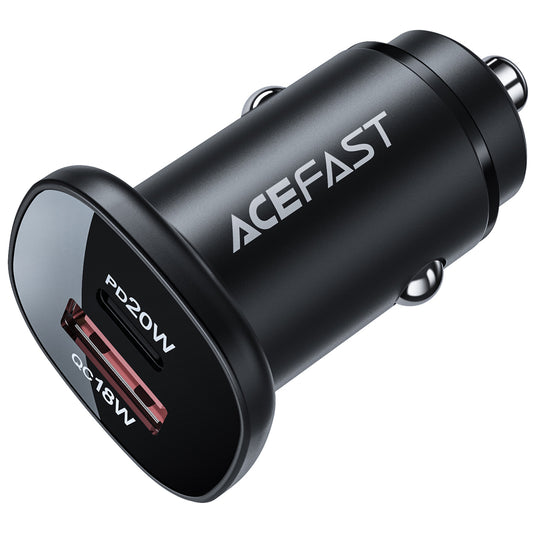 Avtomobilski polnilec Acefast B1, 38W, 3A, 1 x USB-A - 1 x USB-C, črn
