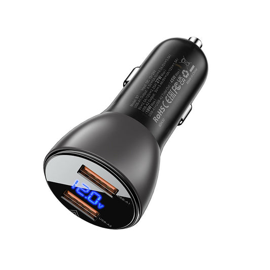 Avtomobilski polnilnik Acefast B7, 45 W, 4,5 A, 2 x USB-A, črn