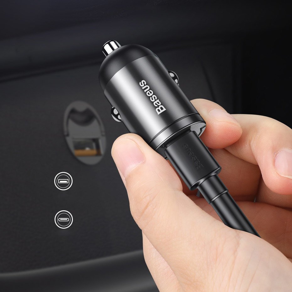 Avtomobilski polnilec Baseus Star Mini, 30W, 3A, 1 x USB-A, Siv VCHX-A0G