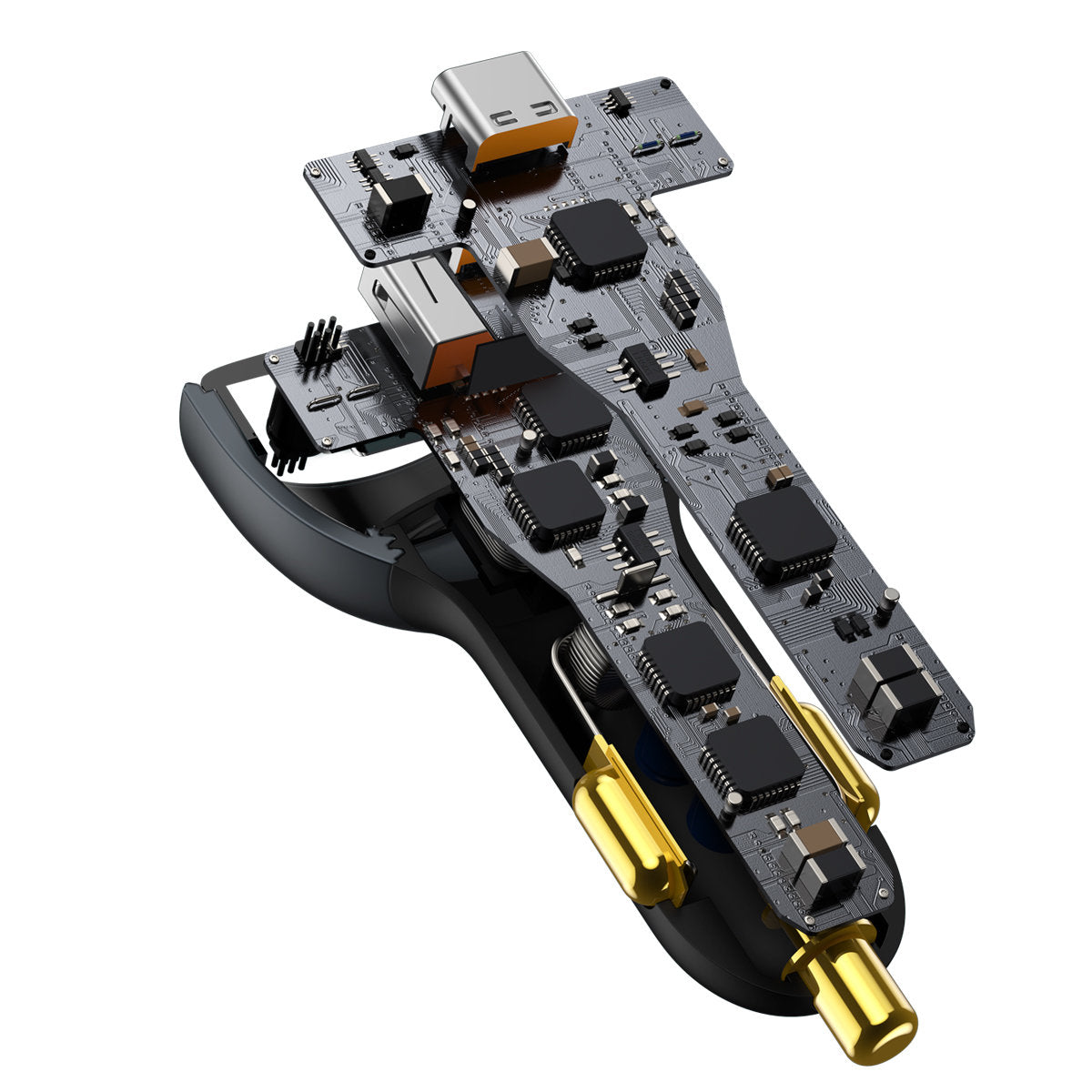 Car Charger with USB-C Cable Baseus Qualcomm USB-C, 160W, 3A, 1 x USB-A - 2 x USB-C, Grey TZCCZZM-0G