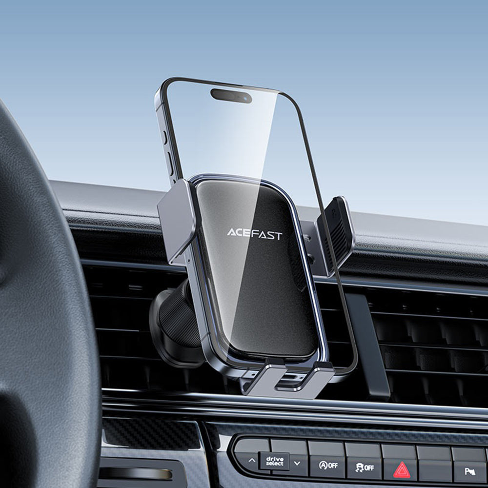 Acefast D39 Car Mount with Solar Panel, Universal, Black
