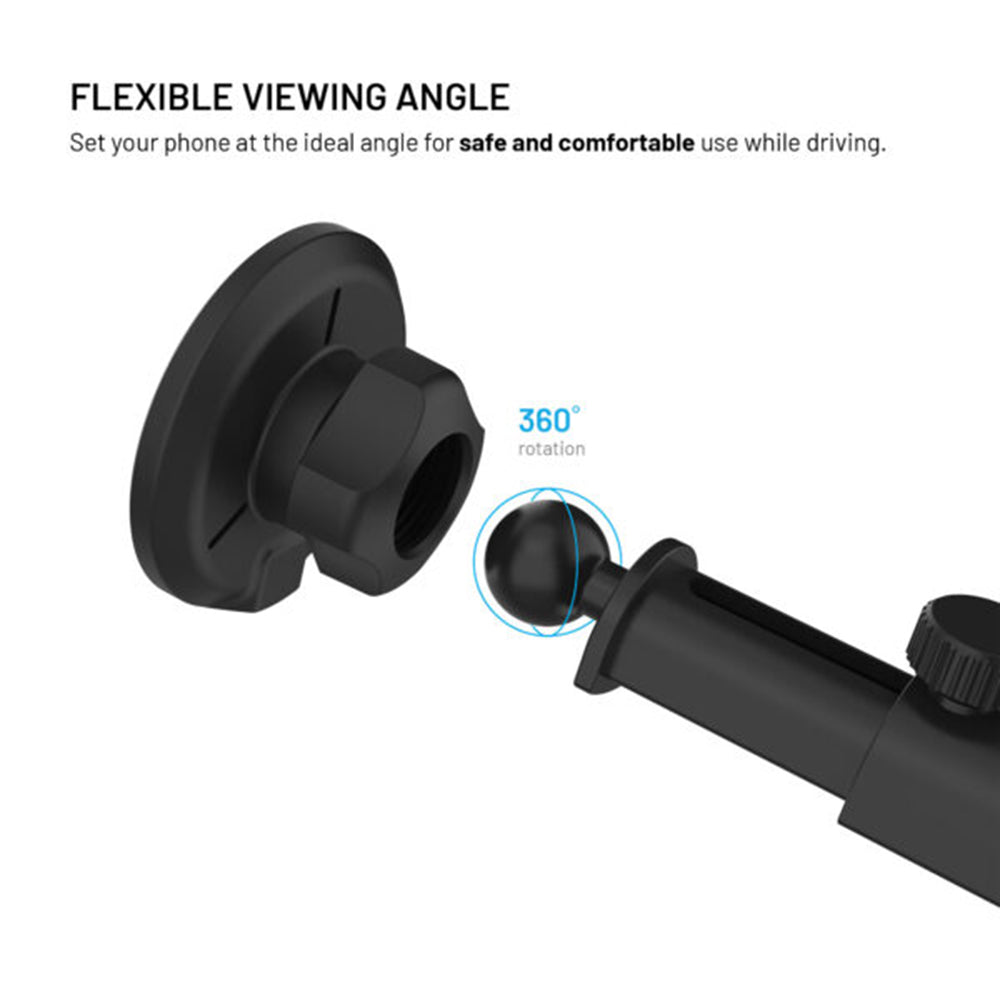 Brezžični avtomobilski polnilec Fixed MagRound 2 XL, 15W, 1.67A, črn
