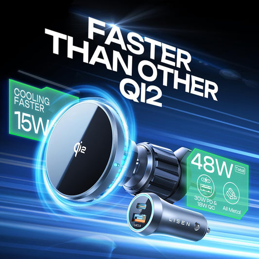 Brezžični avtomobilski polnilec Lisen W701, 15W, 1.67A, Črn YL0224060042