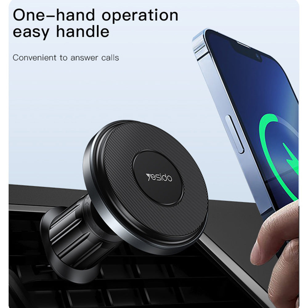 Brezžični avtomobilski polnilec Yesido C190, 15W, 1.67A, črn