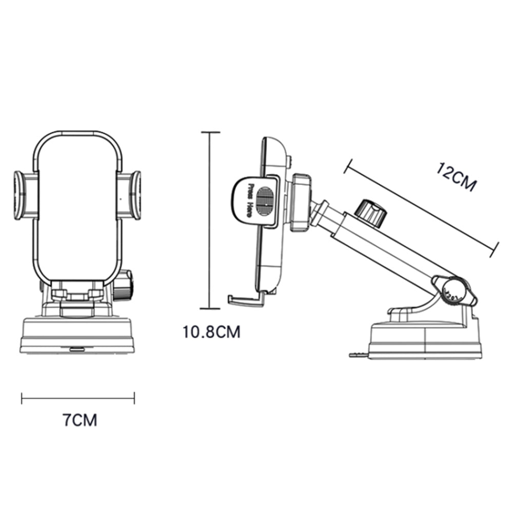 Brezžični avtomobilski polnilec Yesido C197, 15W, 1.67A, črn