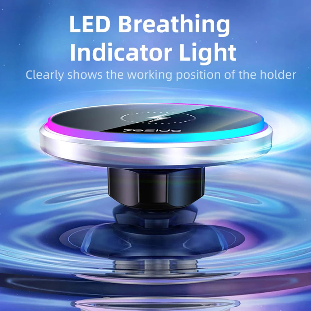 Brezžični avtomobilski polnilec Yesido C292, 15W, 1.67A, črn