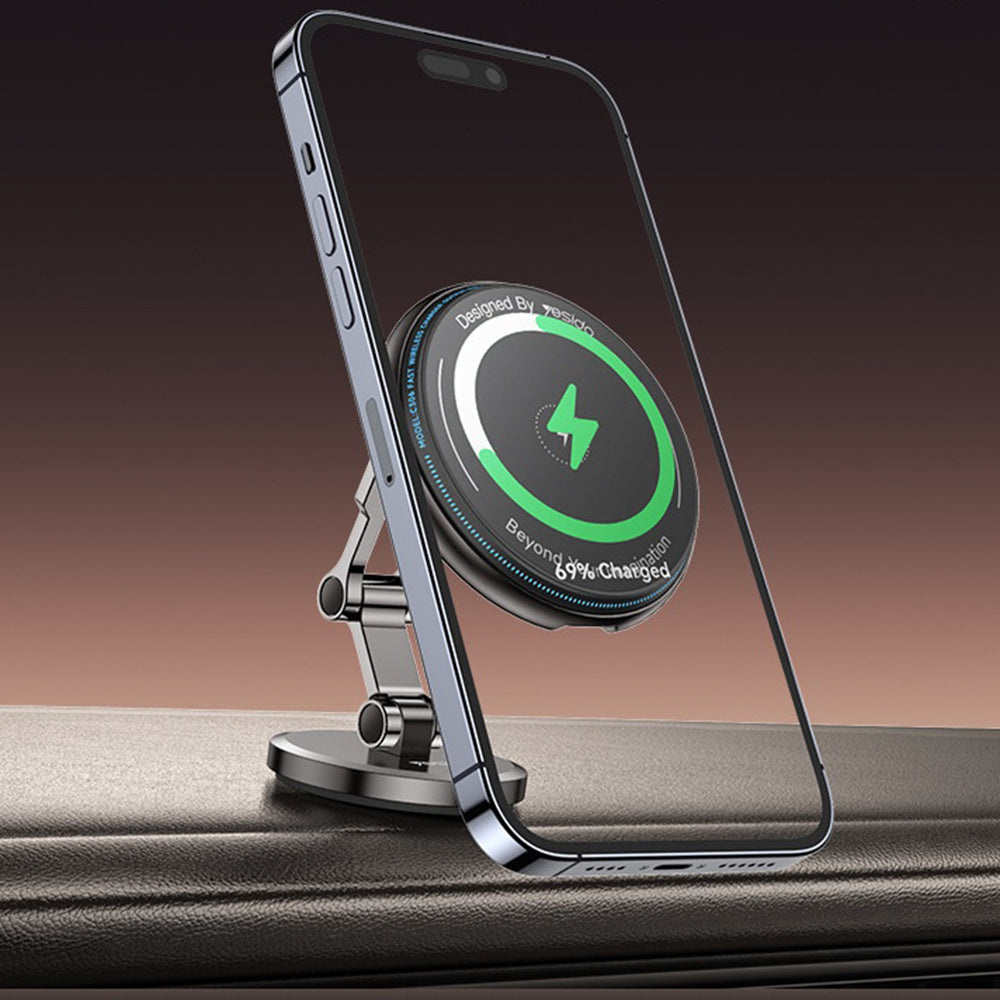 Brezžični avtomobilski polnilec Yesido C306, 15W, 1.67A, črn