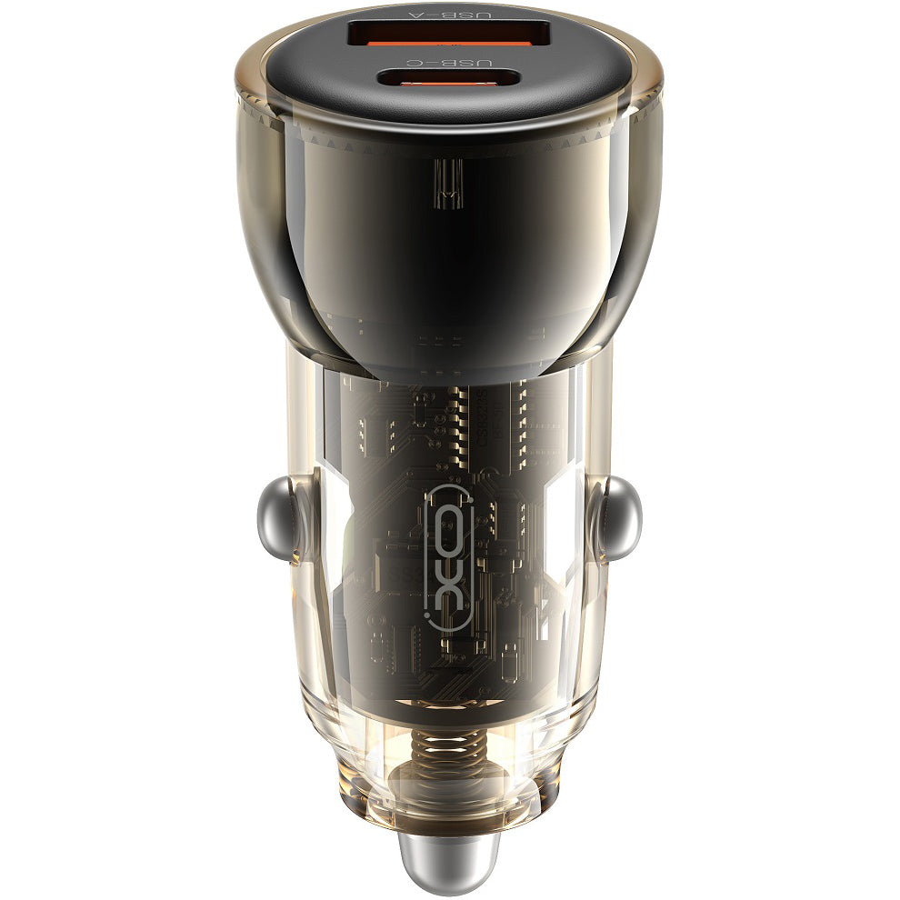 Car Charger XO Design CC60, 60W, 3A, 1 x USB-A - 1 x USB-C, Black