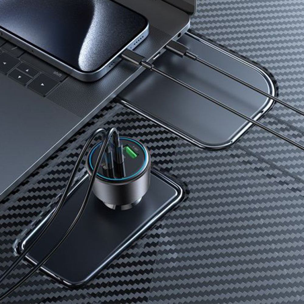 Avtomobilski polnilec Yesido Y59, 200W, 5A, 1 x USB-A - 2 x USB-C, črn