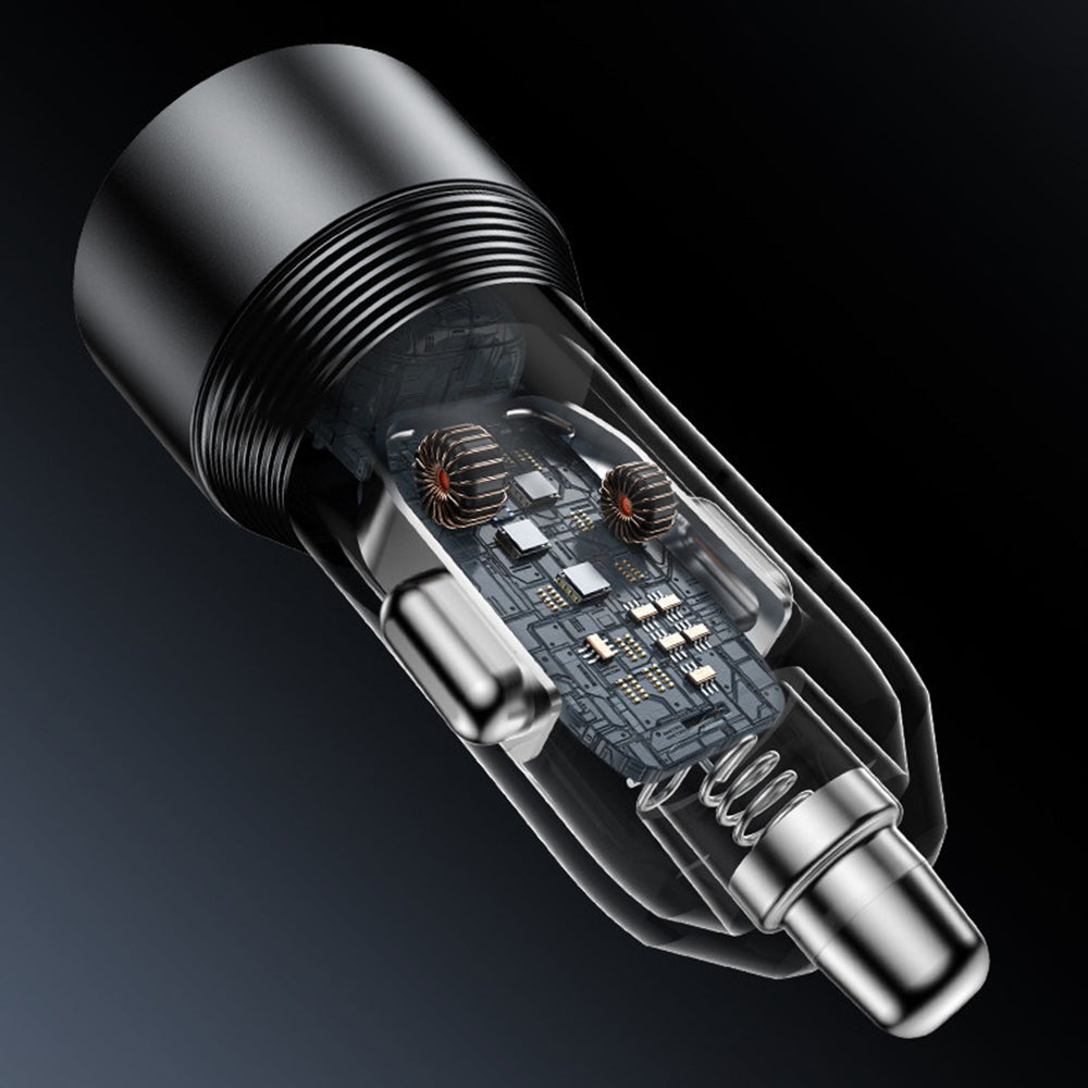 Avtomobilski polnilec Yesido Y64, 50W, 3A, 1 x USB-A - 1 x USB-C, črn