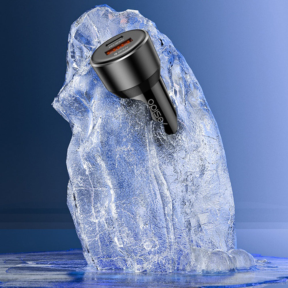 Avtomobilski polnilec Yesido Y64, 50W, 3A, 1 x USB-A - 1 x USB-C, črn