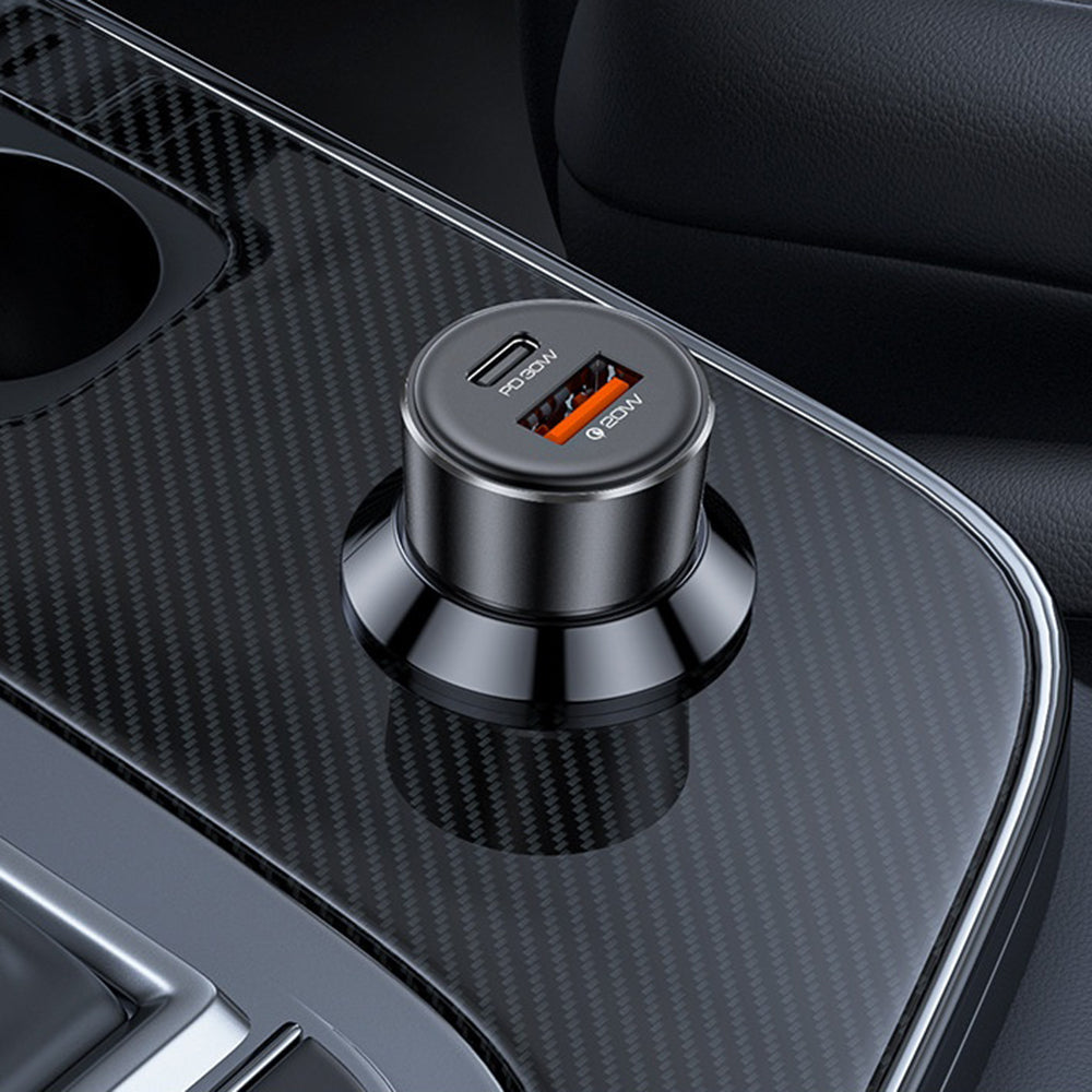 Avtomobilski polnilec Yesido Y64, 50W, 3A, 1 x USB-A - 1 x USB-C, črn