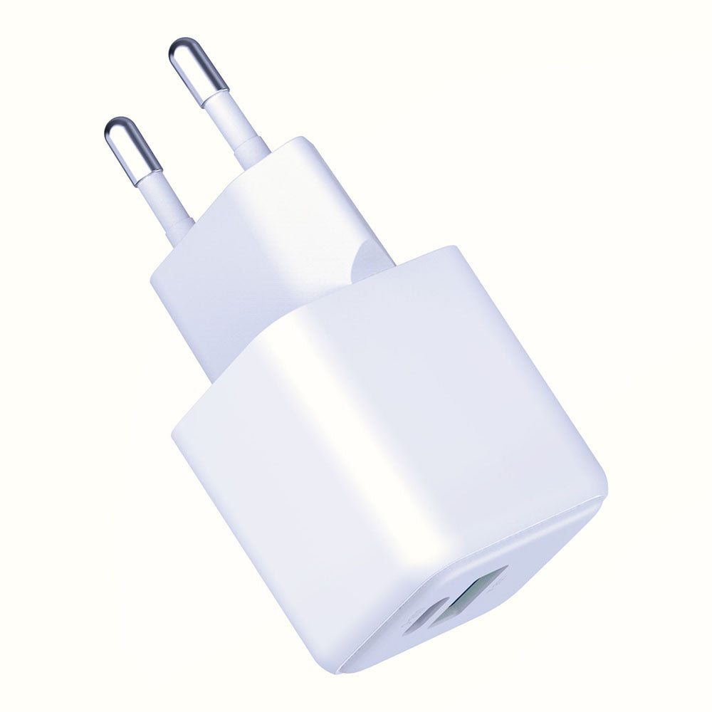 Polnilnik omrežja 3MK Hyper, 20W, 3A, 1 x USB-A - 1 x USB-C, Bel