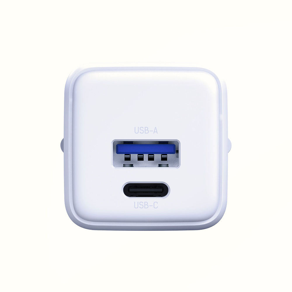 Polnilnik omrežja 3MK Hyper, 20W, 3A, 1 x USB-A - 1 x USB-C, Bel