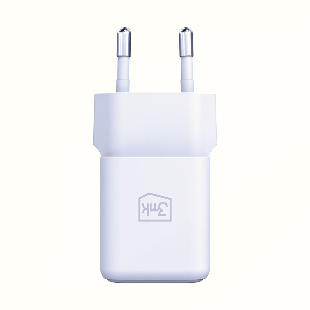 Polnilnik omrežja 3MK Hyper, 20W, 3A, 1 x USB-A - 1 x USB-C, Bel