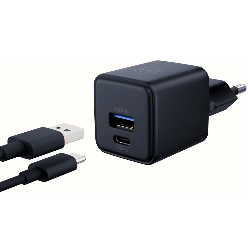 Polnilnik omrežja 3MK Hyper, 20W, 3A, 1 x USB-A - 1 x USB-C, črn