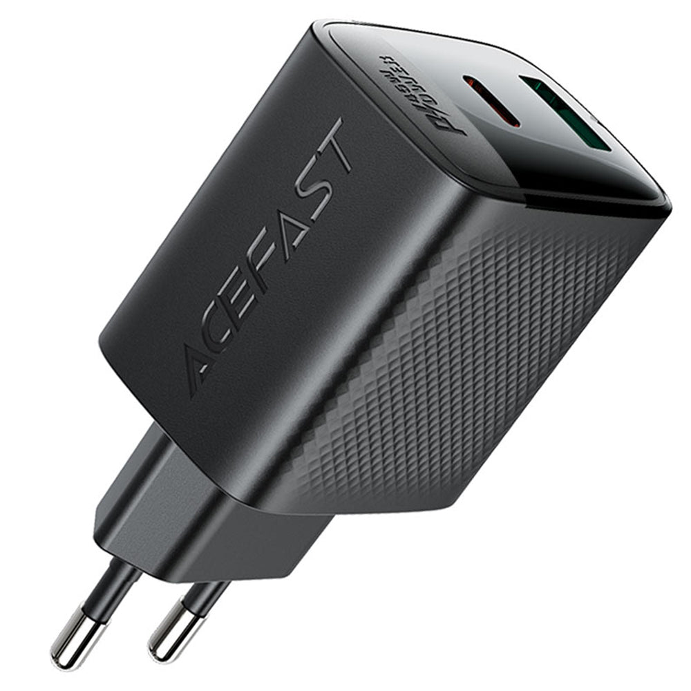 Polnilnik Acefast A106, 45W, 3A, 1 x USB-A - 1 x USB-C, črn