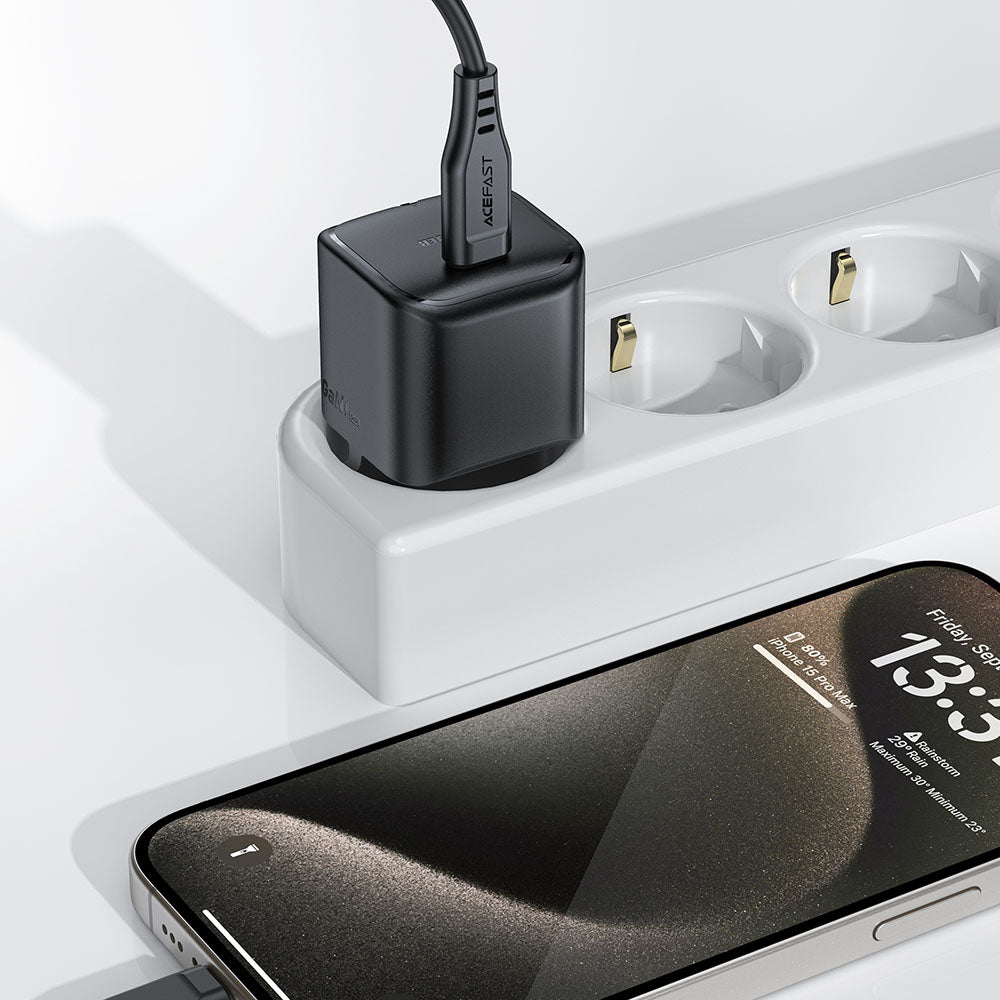 Polnilnik Acefast A77, 30W, 3A, 1 x USB-C, črn