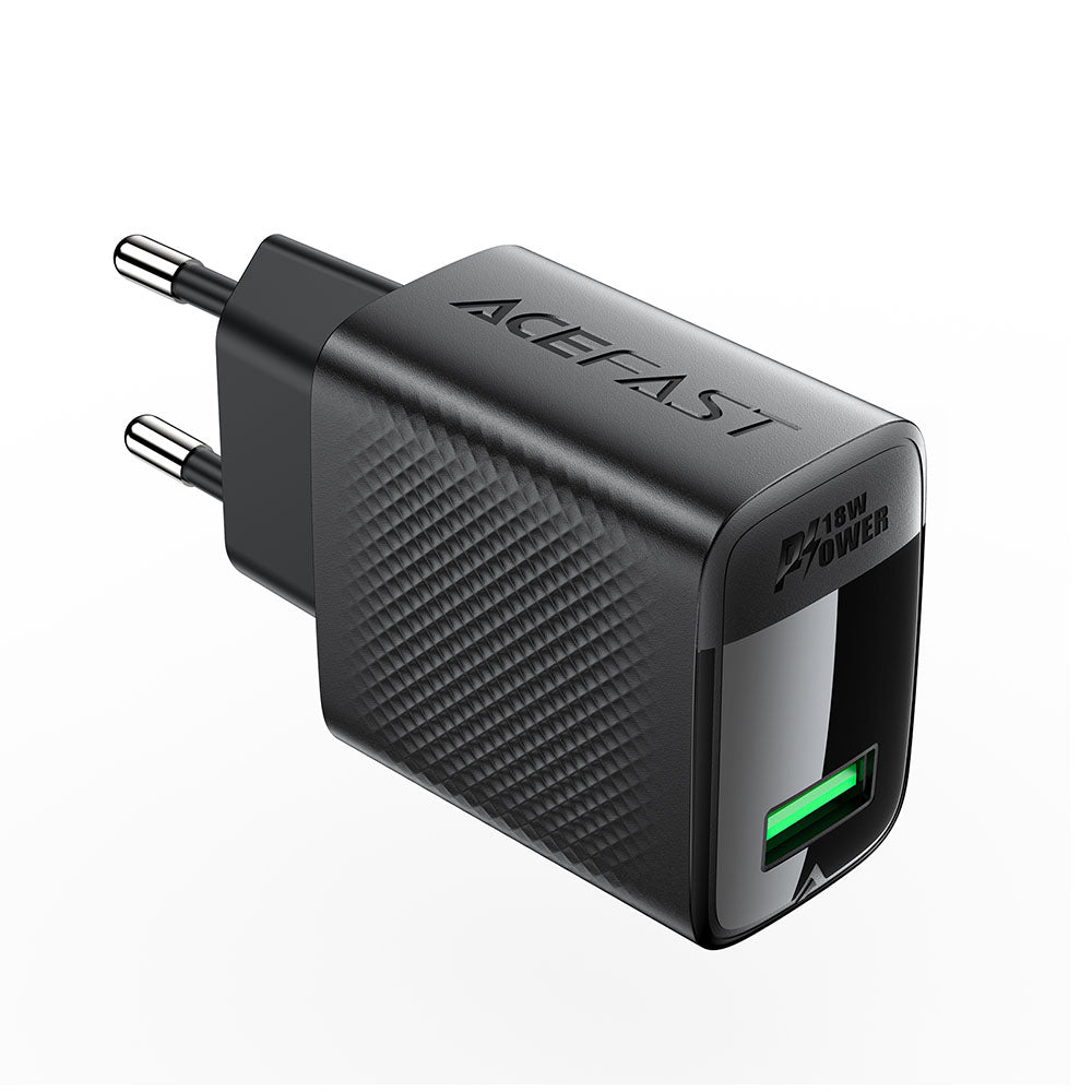 Polnilnik Acefast A90, 18W, 3A, 1 x USB-A, črn